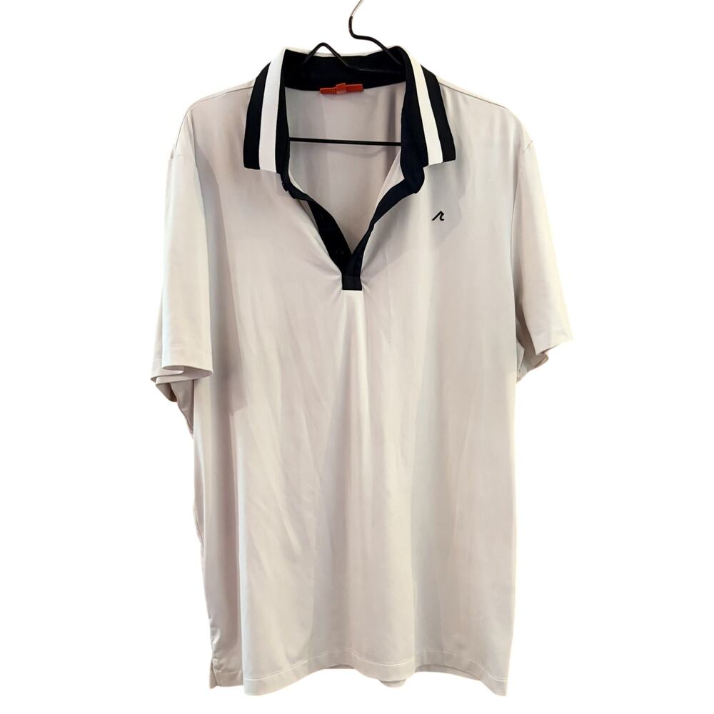 Redvanly Batson Performance Golf Polo Sz XL White Navy Stretch Moisture Wicking